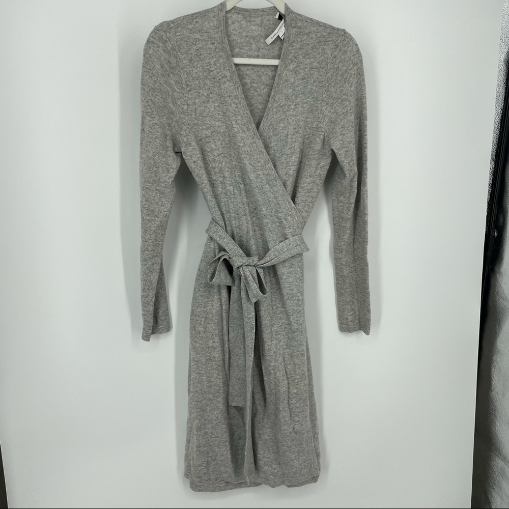 Diane Von Furstenberg Light Gray Wrap Dress